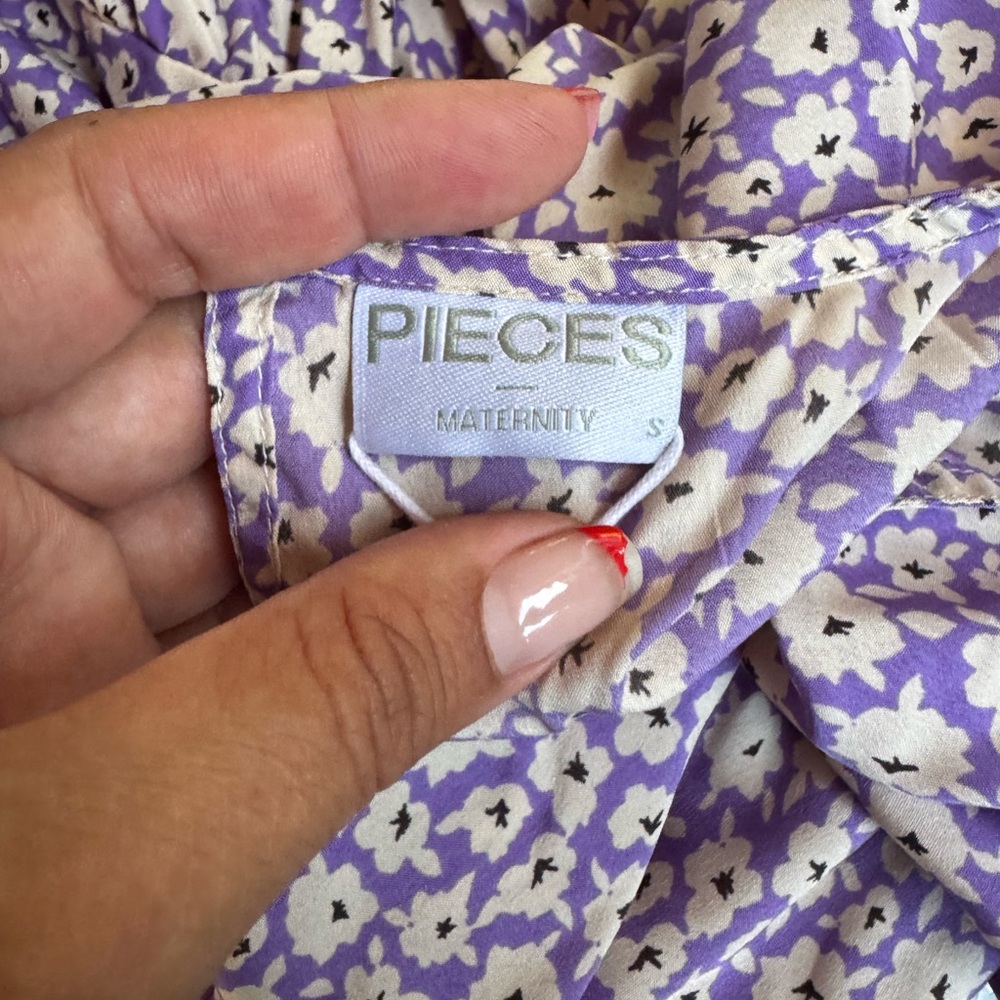 Pieces Floral Long Sleeve Dress - Picture 3 of 3